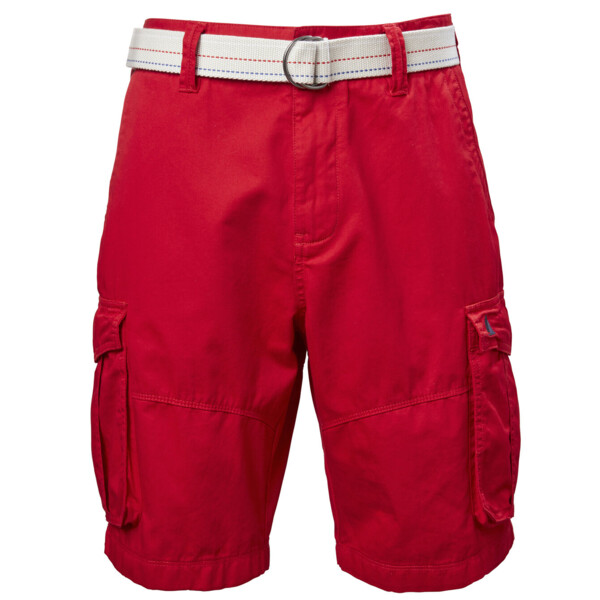 red combat shorts