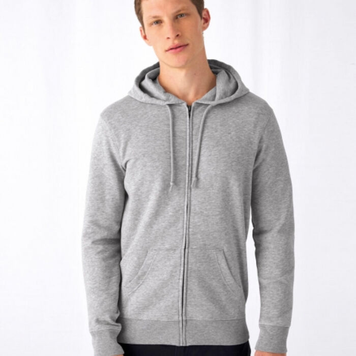B&C Men's Organic Inspire Zipped Hoodie Thumbnail