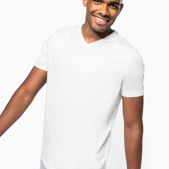 Kariban Men’s V-Neck Cotton Stretch T-Shirt Thumbnail