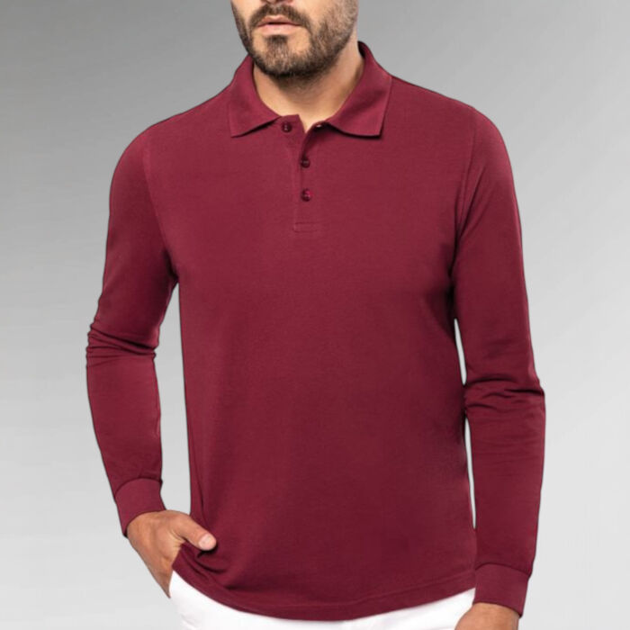 Kariban Men’s L/S Cotton Polo Thumbnail