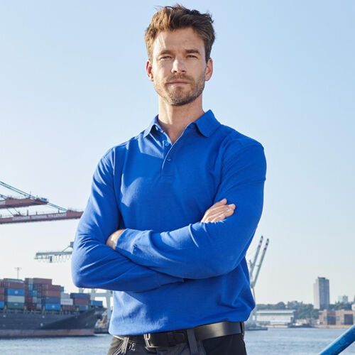 James Nicholson Men’s Organic Workwear L/S Polo Thumbnail