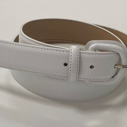 Leather Belt with Covered Buckle - 3cm Thumbnail
