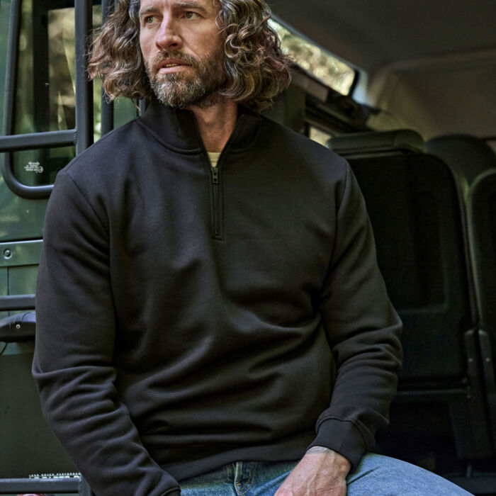 Tee Jays Mens Half Zip Sweatshirt Thumbnail