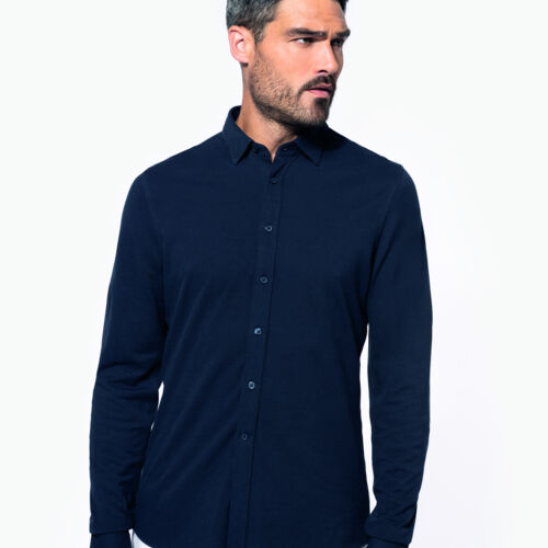 Kariban Men's Long-sleeved pique knit shirt Thumbnail