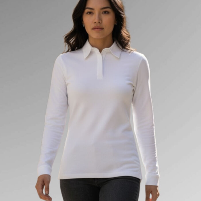 Clement Design Ladies' s Long Sleeved Una polo Thumbnail