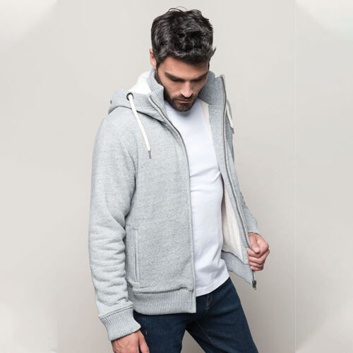 Kariban Mens Vintage sherpa-lined fleece jacket Thumbnail