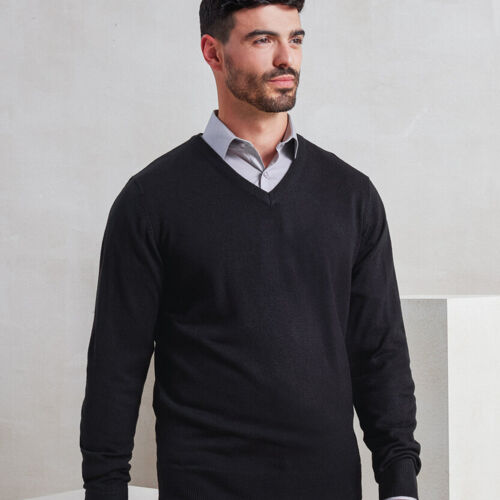 Premier Mens 'Essential' acrylic v-neck sweater Thumbnail