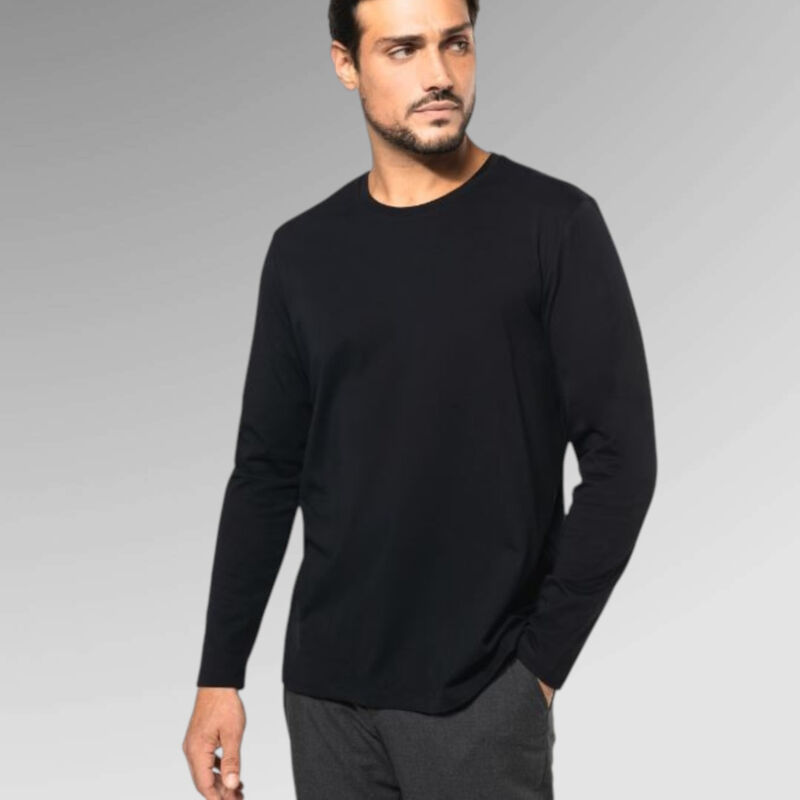 Kariban Men's Supima® Crew Neck Long Sleeve T-Shirt Thumbnail