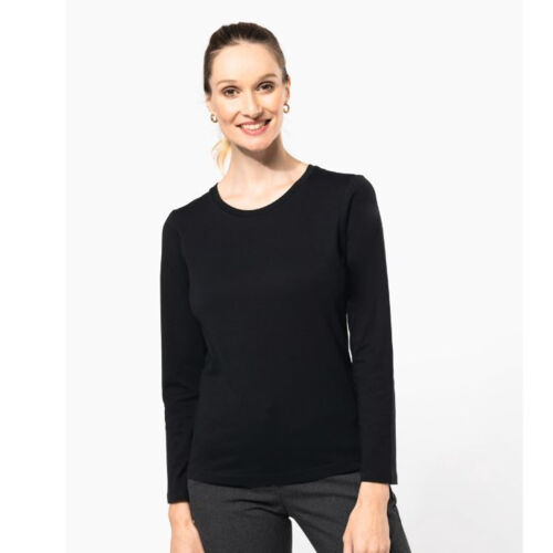 Kariban Ladies' Supima Crew Neck Long Sleeve T-Shirt Thumbnail