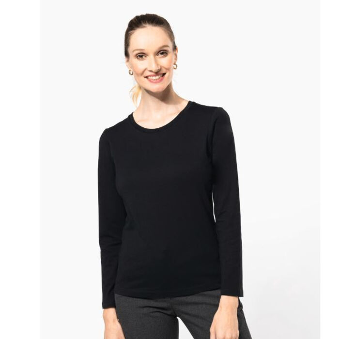 Kariban Ladies' Supima Crew Neck Long Sleeve T-Shirt Thumbnail