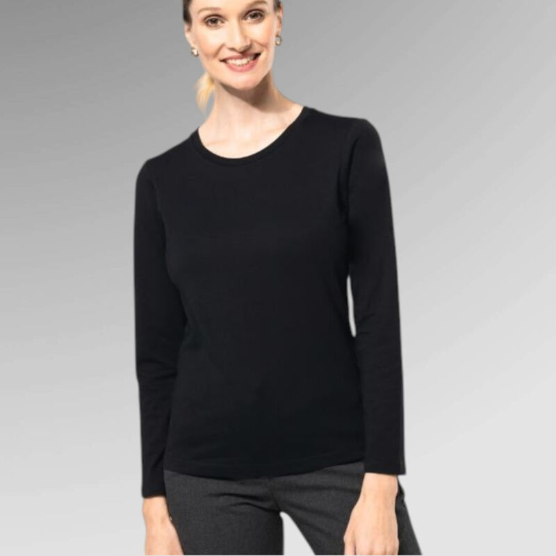 Kariban Ladies' Supima Crew Neck Long Sleeve T-Shirt Thumbnail