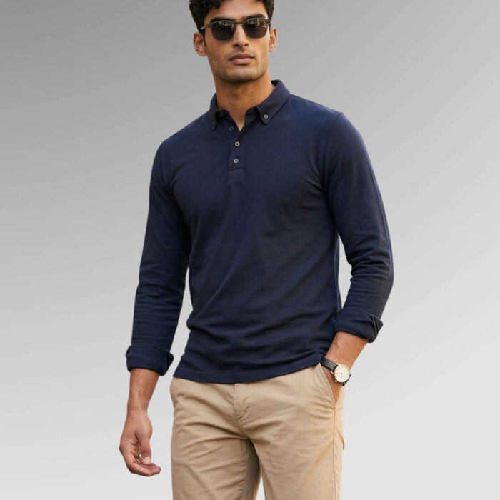 Nimbus Men's Carlington deluxe long sleeve polo Thumbnail