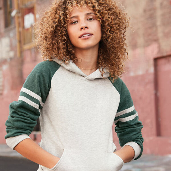 Jerzees Unisex NuBlend Varsity Color-Block Hooded Sweatshirt Thumbnail