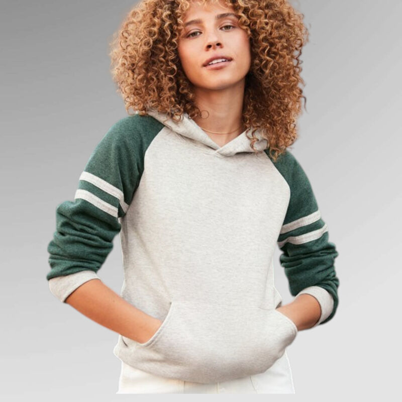 Jerzees Unisex NuBlend Varsity Color-Block Hooded Sweatshirt Thumbnail