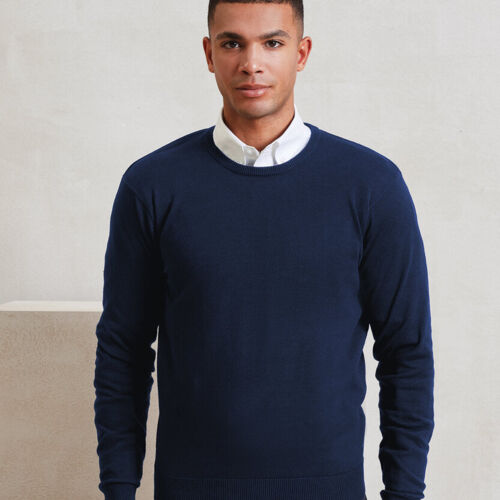 Premier Crew neck cotton-rich knitted sweater Thumbnail