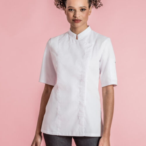 Clement Design Leeds Ladies' s/s chef jacket with officer collar Thumbnail