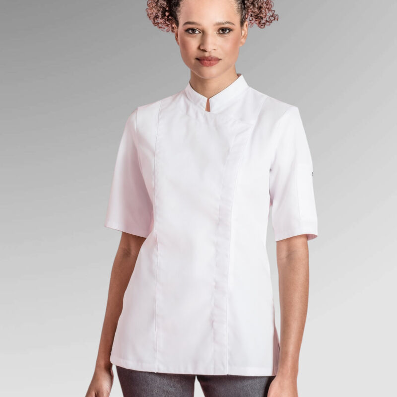 Clement Design Leeds Ladies' s/s chef jacket with officer collar Thumbnail
