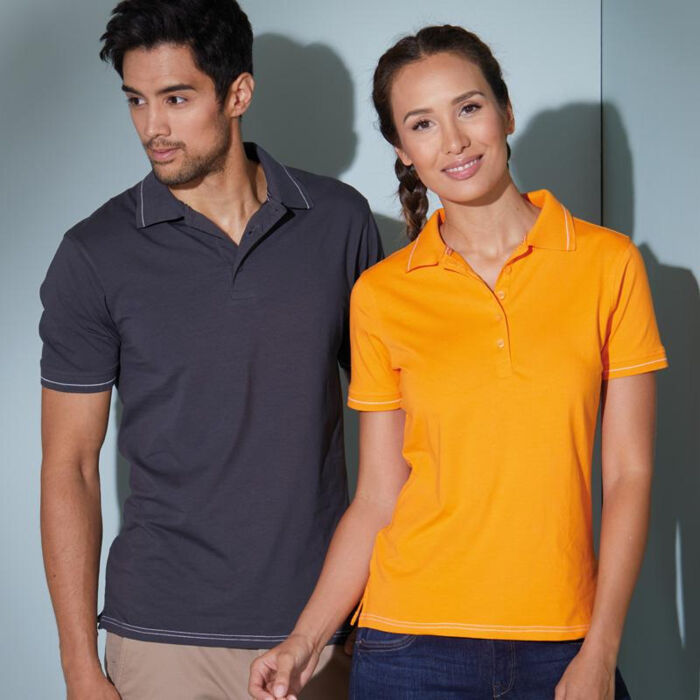 Men's Fashion Stretch Polo with contrasting trim Thumbnail