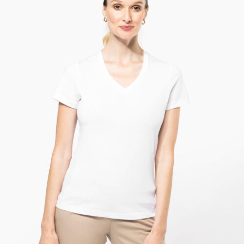 Kariban Ladies' Short Sleeve T-shirt Supima V Neck Thumbnail