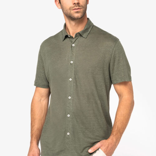 Spasso Men's Short-Sleeved linen Shirt Thumbnail
