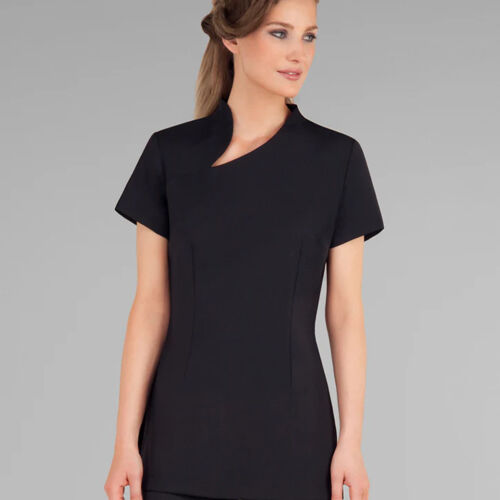 Mandarin tunic with spliced neckline  Thumbnail