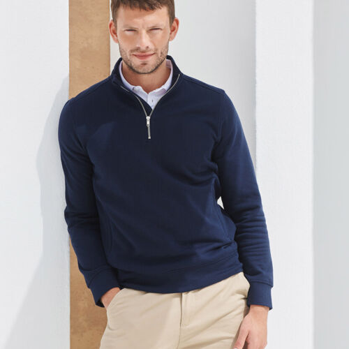 Henbury Unisex sustainable ¼-zip sweatshirt Thumbnail