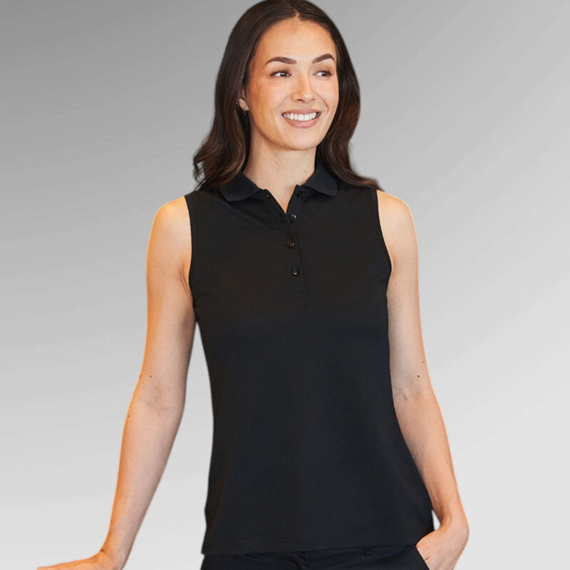 Henbury Ladies Sleeveless Coolplus® Polo Shirt Thumbnail
