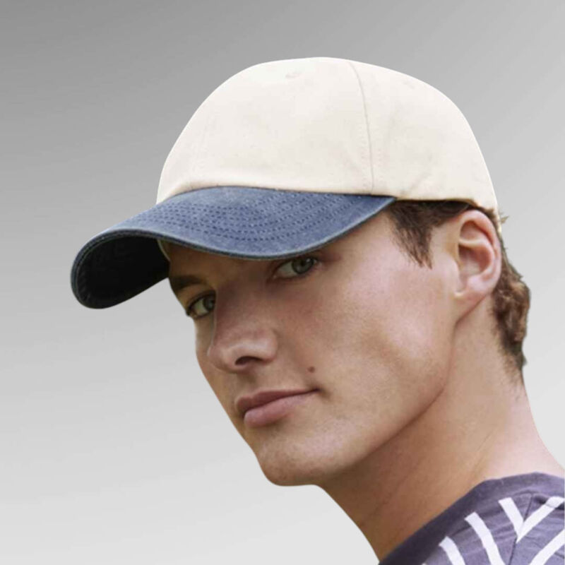 Beechfield Contrast Peak Low Profile Vintage Cap Thumbnail