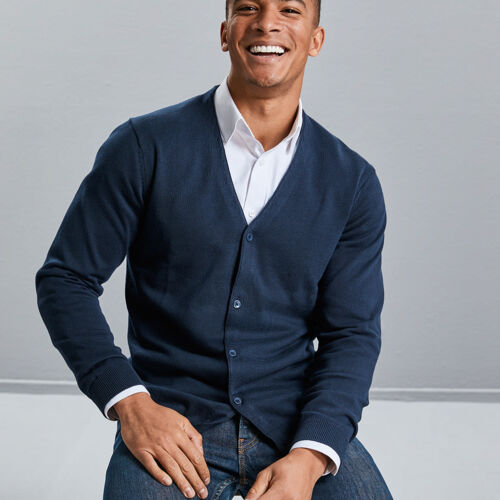 Russell Men's V-neck knitted cardigan Thumbnail