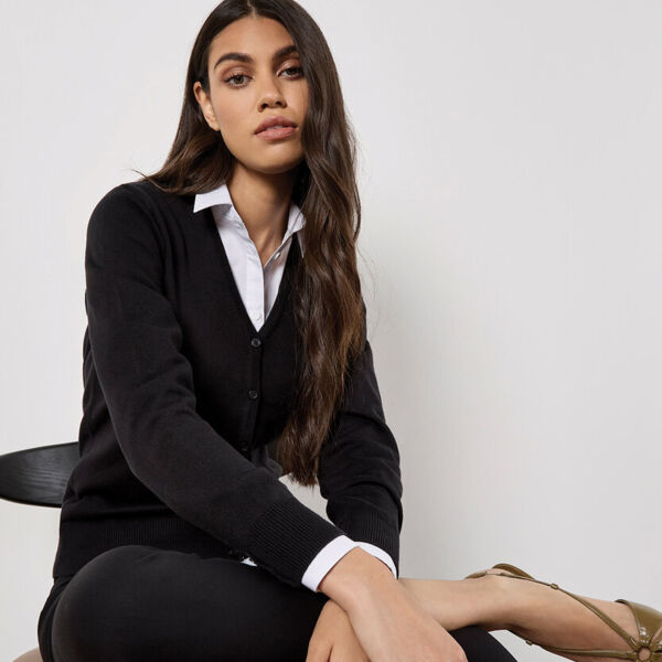 Kustom Kit Women's Arundel v-neck cardigan long sleeve Thumbnail