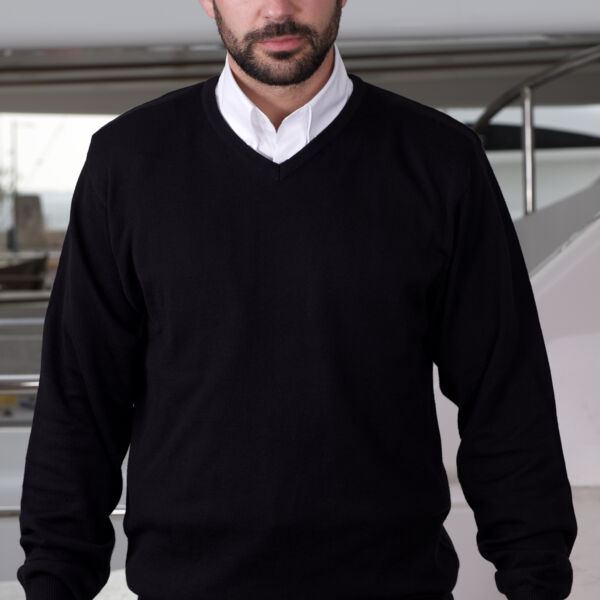 Russell Mens V-neck knitted sweater Thumbnail