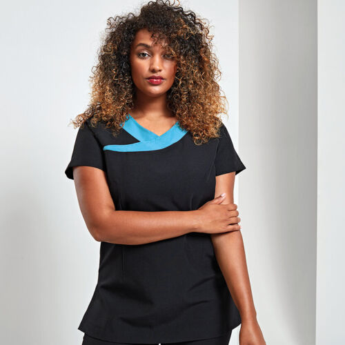 Ivy beauty and spa tunic contrast neckline Thumbnail