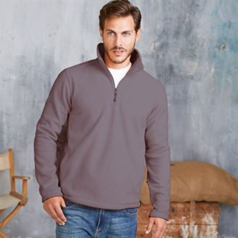 Kariban Mens Enzo zip-neck microfleece top Thumbnail