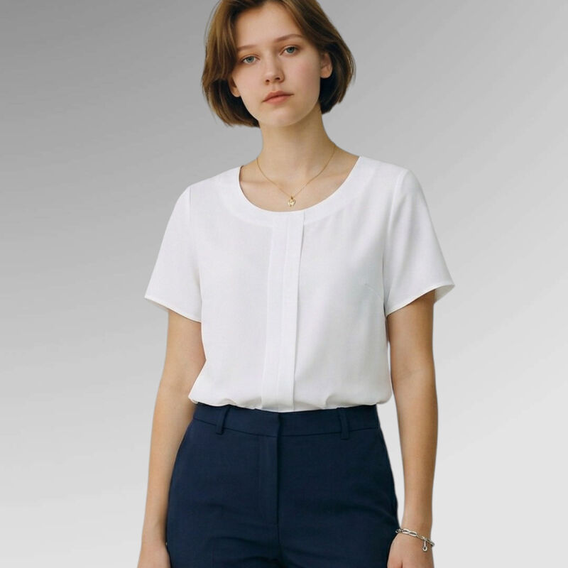 Brook Taverner Ladies Felina crepe de chine short sleeve blouse Thumbnail