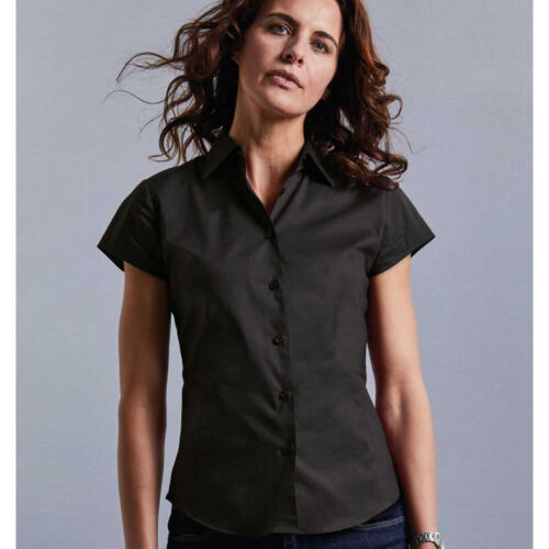 Russell Women's short sleeve easycare fitted stretch shirt - 947F Thumbnail