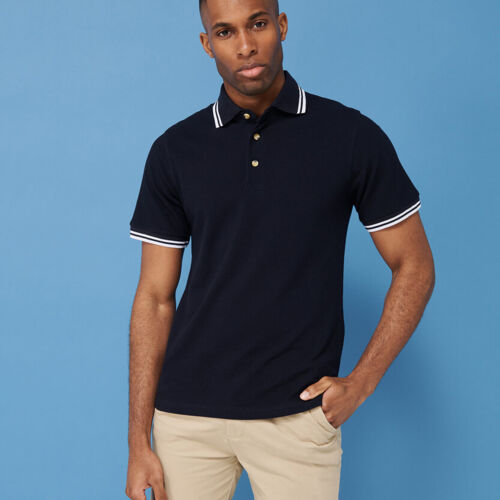 Henbury Double tipped collar and cuff polo shirt Thumbnail