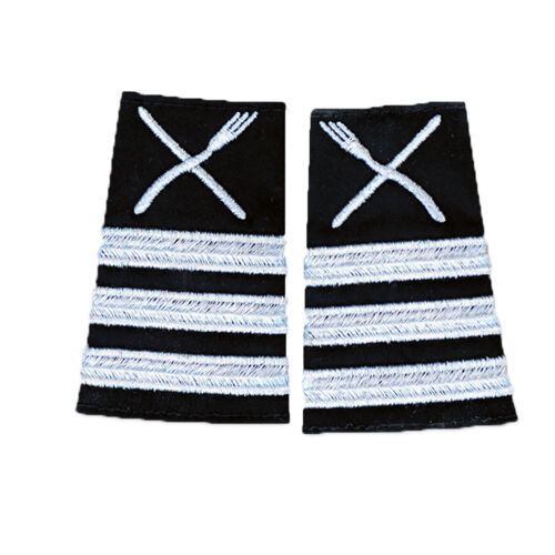 Head Chef Fork & Knife Epaulettes Three Stripe Thumbnail