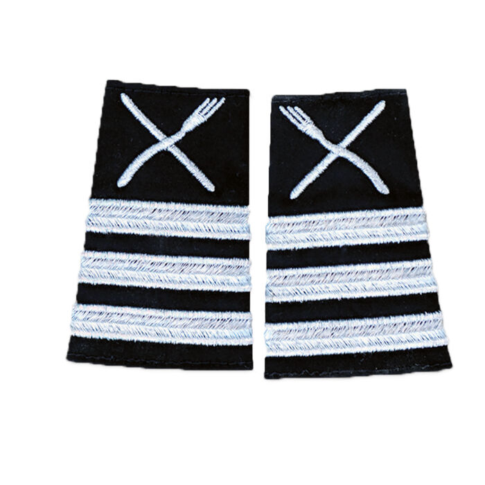 Head Chef Fork & Knife Epaulettes Three Stripe Thumbnail