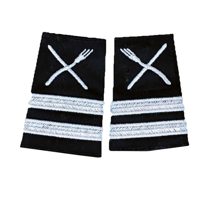 Chef's Fork & Knife Epaulettes Two Stripe Thumbnail