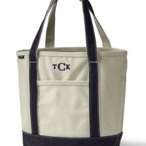 Lands' End Natural Canvas Open Top Tote Bag - Large Thumbnail