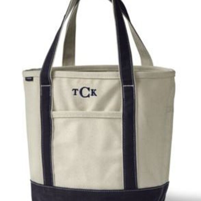 Lands' End Natural Canvas Open Top Tote Bag - Large Thumbnail