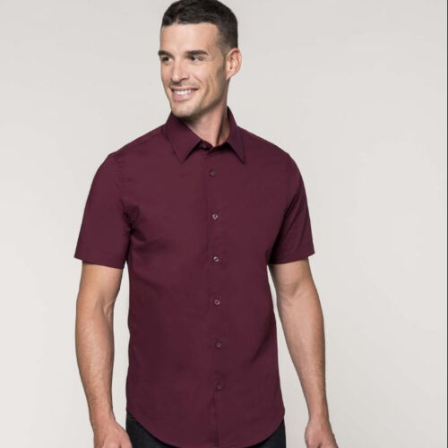 Kariban Men's Cotton/elastane short-sleeved shirt Thumbnail