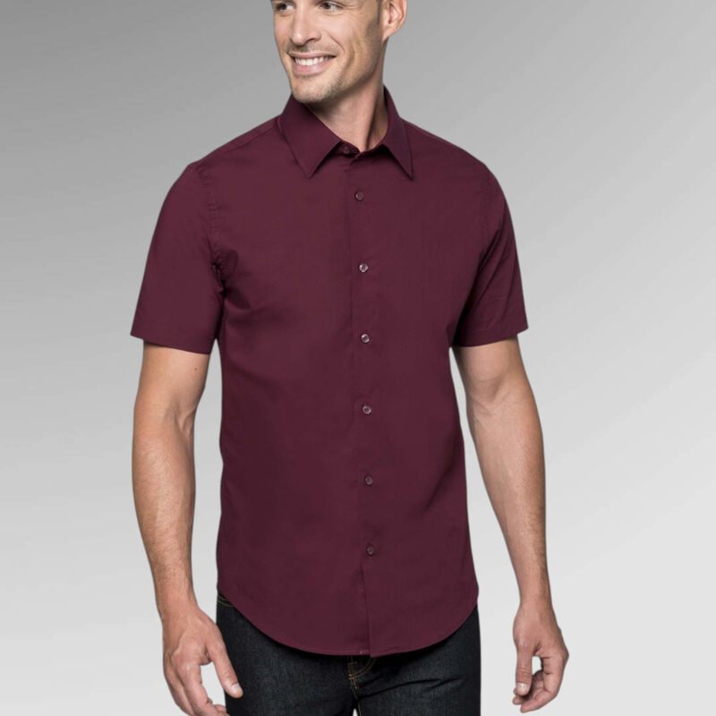 Kariban Men's Cotton/elastane short-sleeved shirt Thumbnail