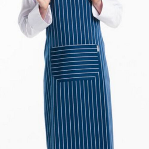 Chaud Devant Navy/White Stripe Bib Apron with Front Pocket Thumbnail