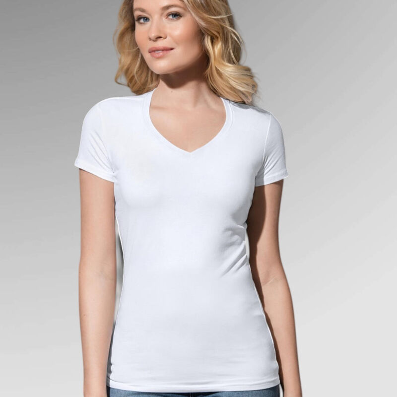Stedman Ladies S/S V-neck Stretch-T Thumbnail