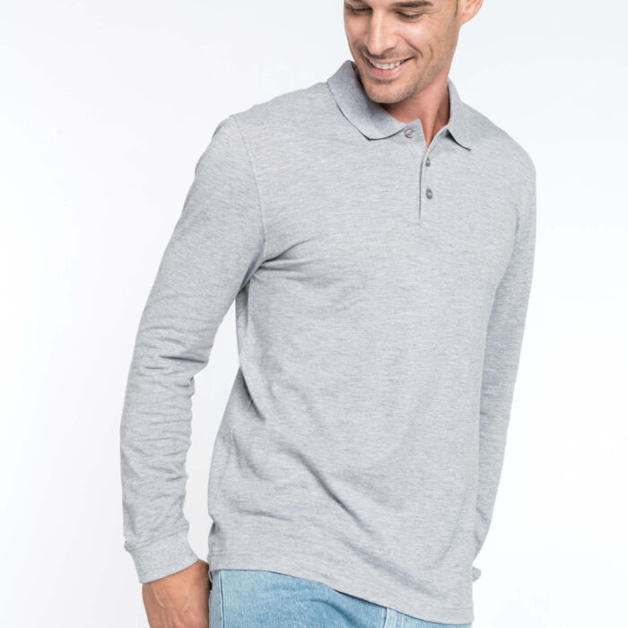 Kariban Men's Long-Sleeved Piqué Polo Shirt Thumbnail