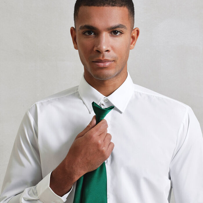 'Colours' satin clip-on tie Thumbnail