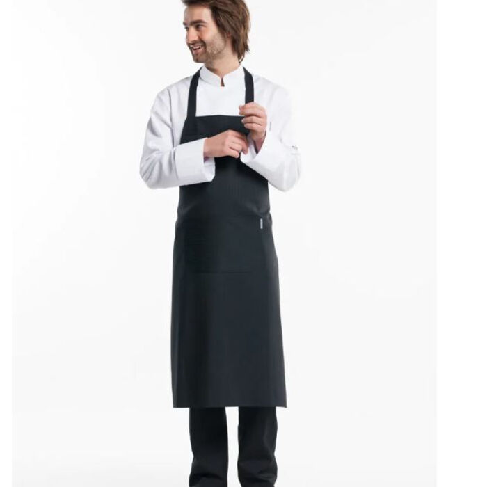 Chaud Devant Santino Black Bib Apron with Front Pocket Thumbnail