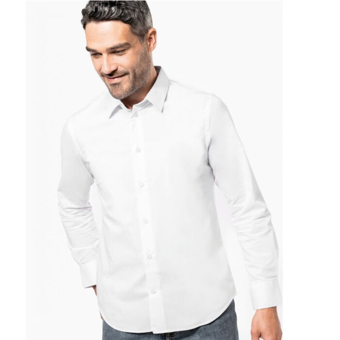Kariban Men's Cotton/Elastane long-sleeved shirt Thumbnail