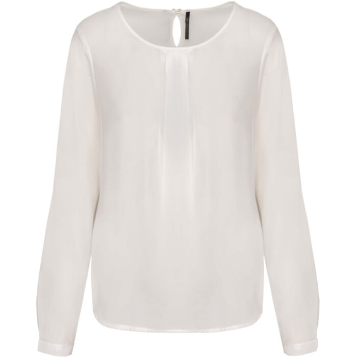 Kariban Ladies' Crepe Lightweight L/S Blouse Thumbnail